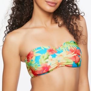 Tropical Floral Print Bikini Top